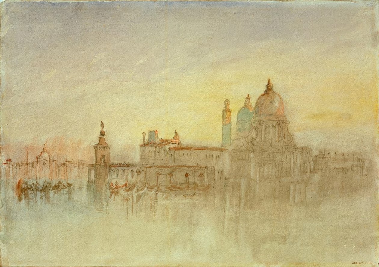 Punta della Dogana e Santa Maria della Salute em Twi de Joseph Mallord William Turner