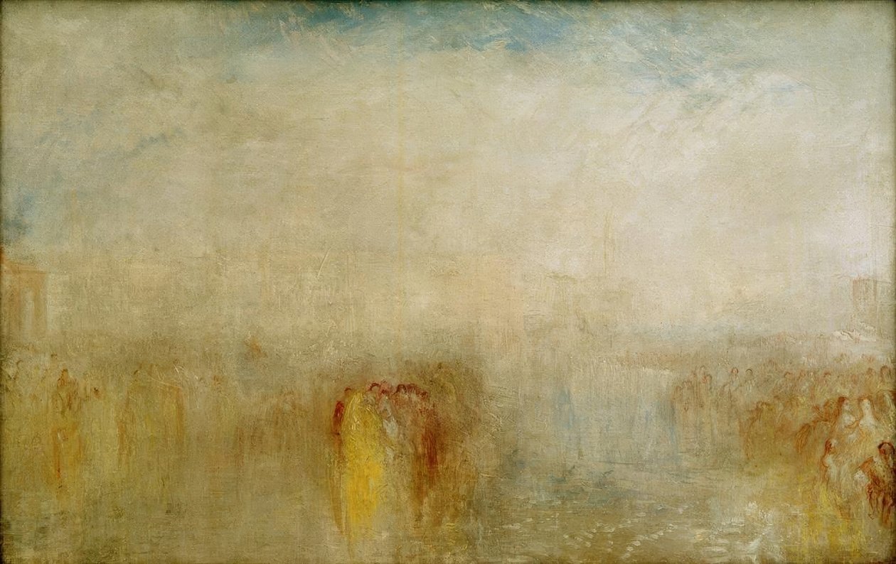 Festival de Veneza: Vista sobre o Bacino, com o Dogana no de Joseph Mallord William Turner