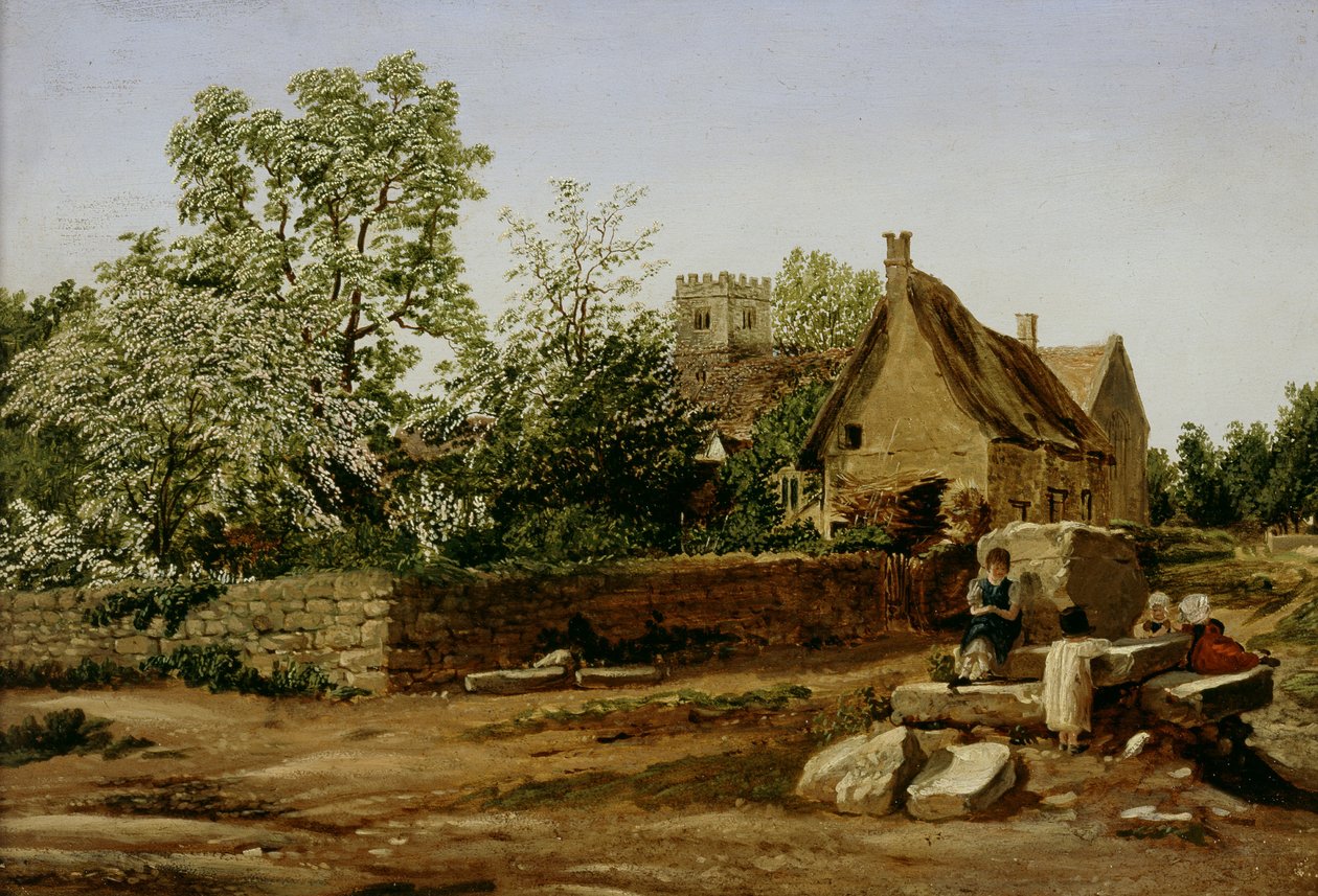 Vista, de, Marston, perto, oxford, (oil, ligado, millboard) de Joseph Mallord William Turner