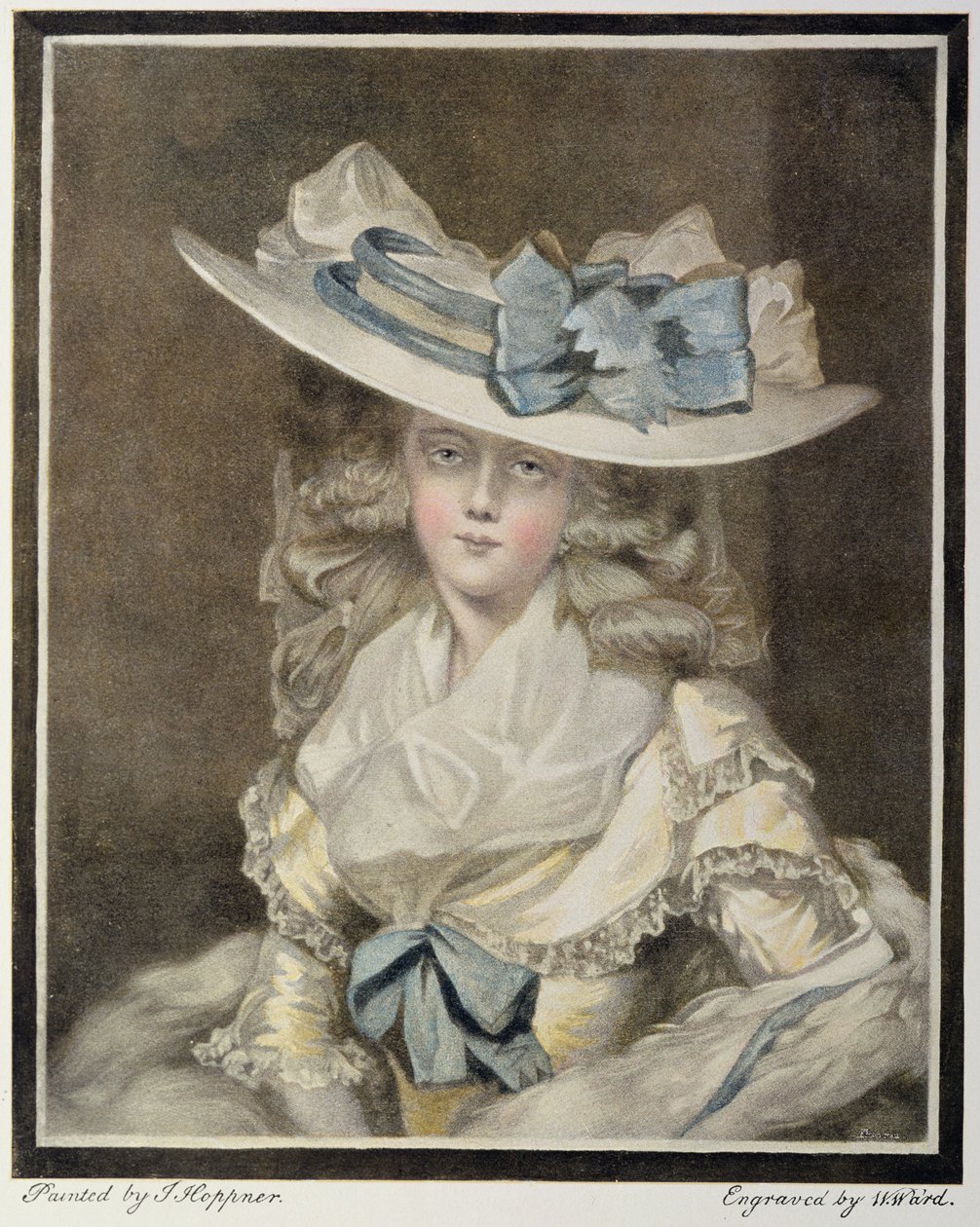Retrato da Sra. Benwell, gravado por W Ward de William Ward