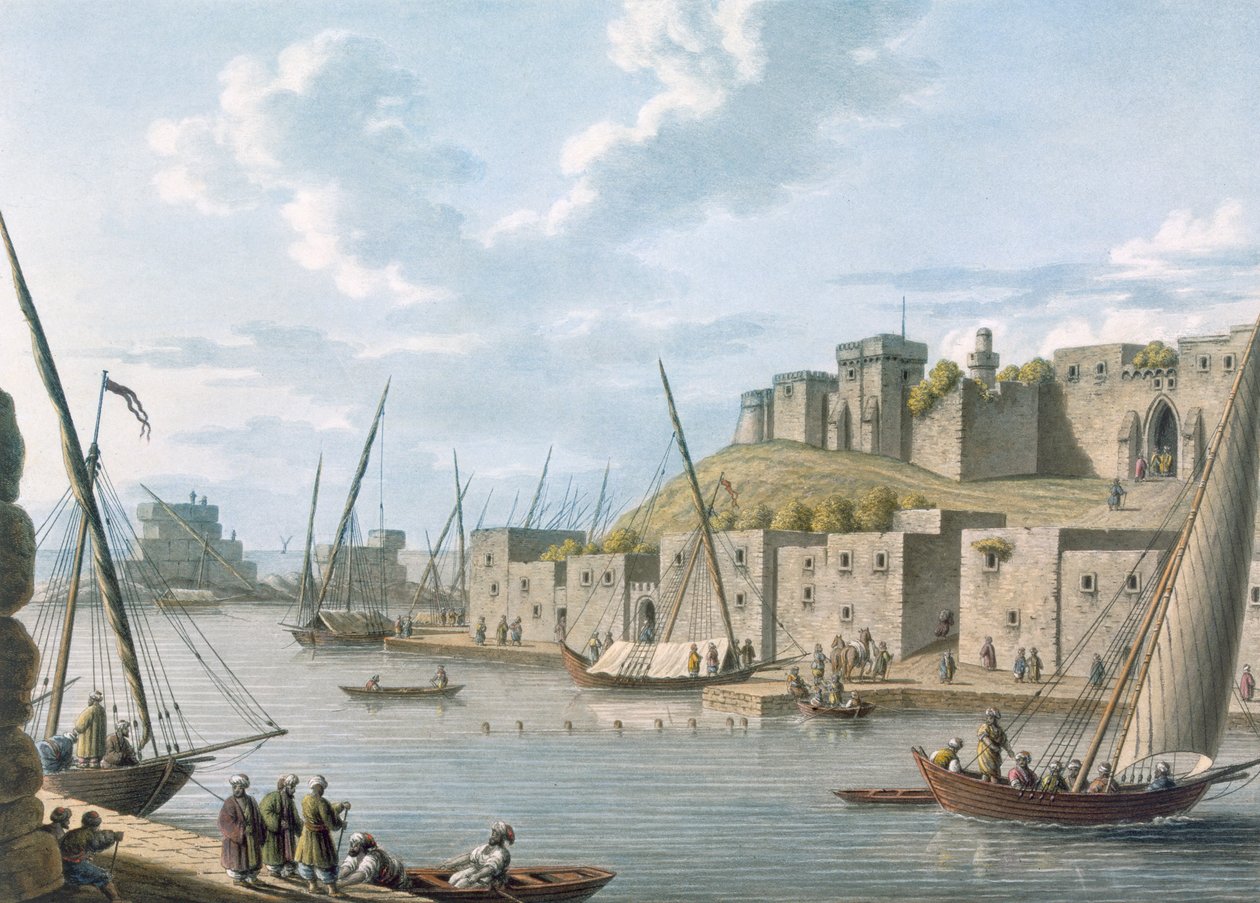 Castelo na ilha de Tortosa, 1805 de William Watts