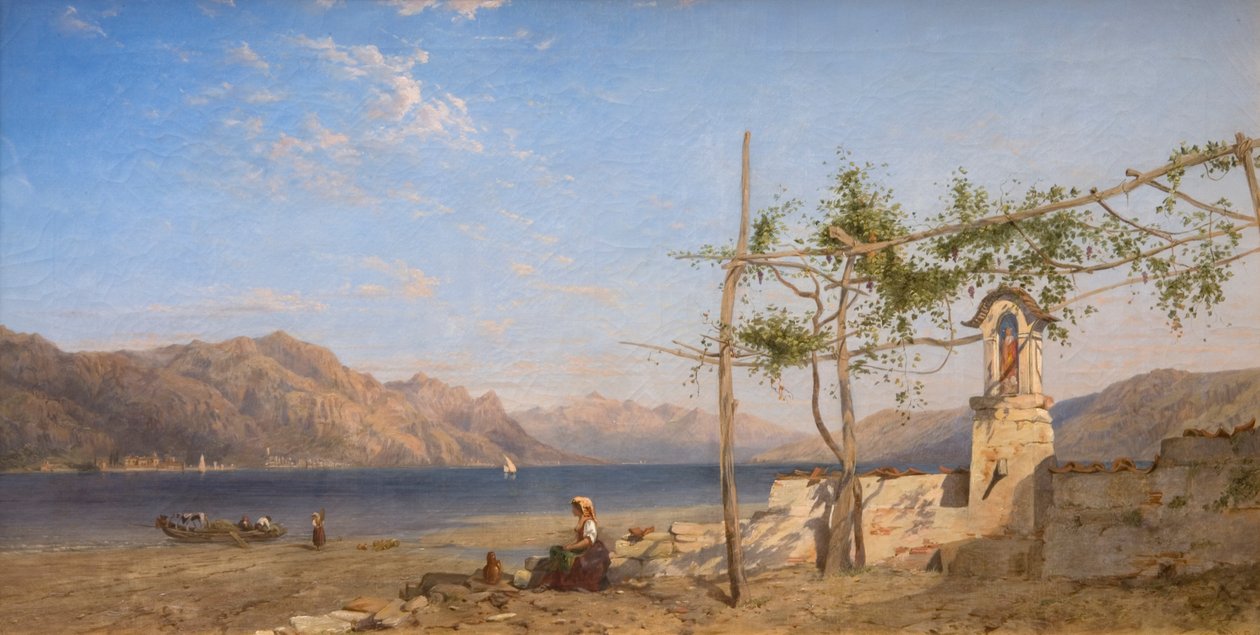 Videira de treliça no lago de Lugano de William Wilthieu Fenn
