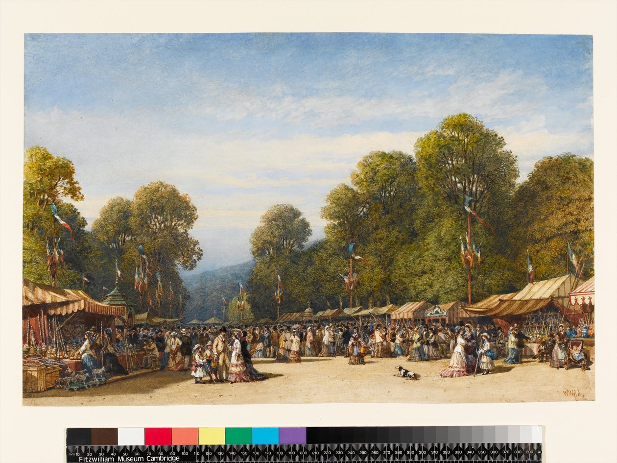 Festival em St. Cloud, c.1860 (wc e guache sobre papel) de William Wyld