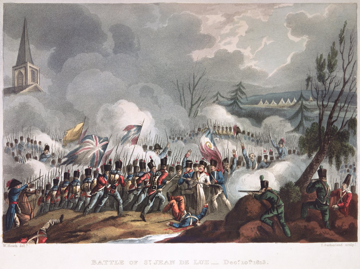 Batalha de São João da Luz, 10 de dezembro de 1813, gravada por Thomas Sutherland (bc1785) de William after Heath
