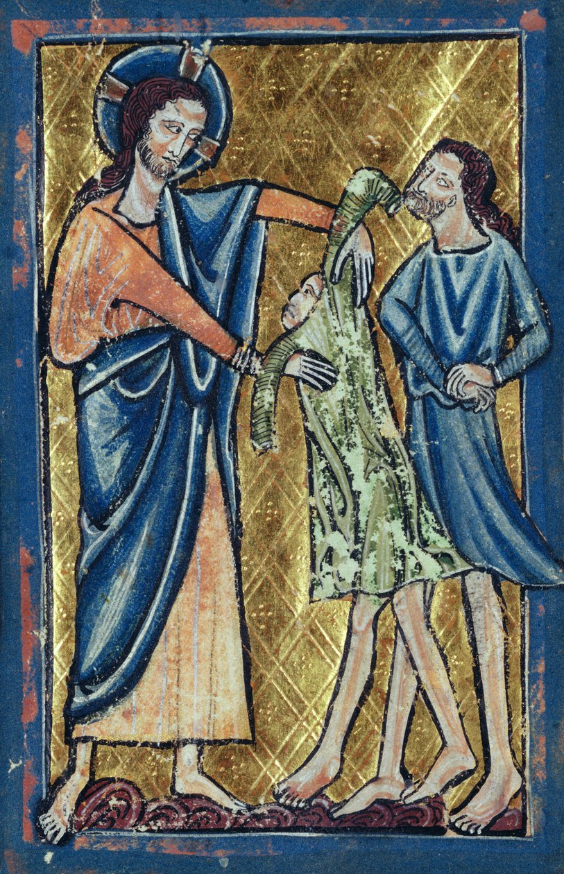 Roupas de Deus Adão e Eva, de um livro de Imagens da Bíblia, c.1250 de William de Brailes  