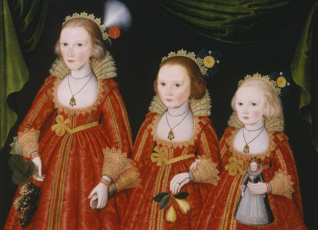 Retrato de três meninas, c.1620 de William follower of Larkin