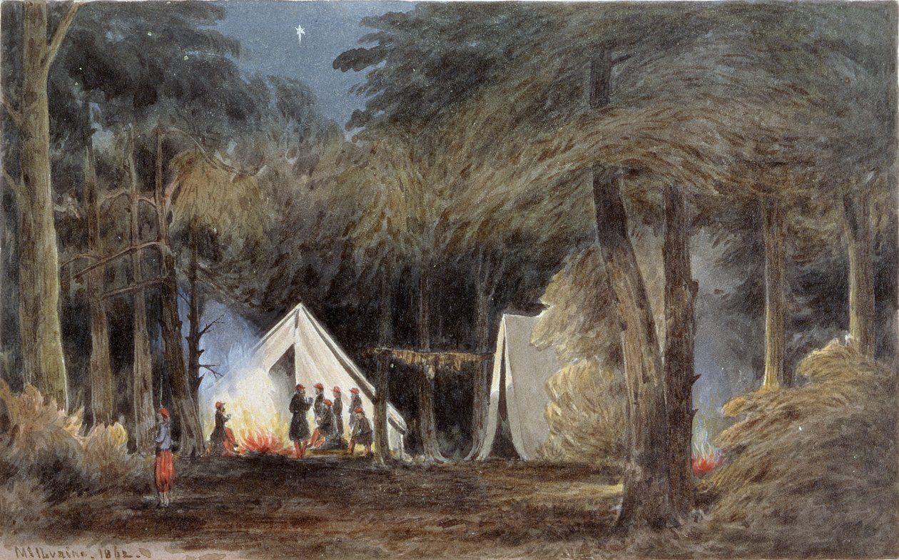 Acampamento dos Zouaves de Duryea, Virgínia, 1862 (wc e guache sobre papel) de William the Younger MacIlvaine