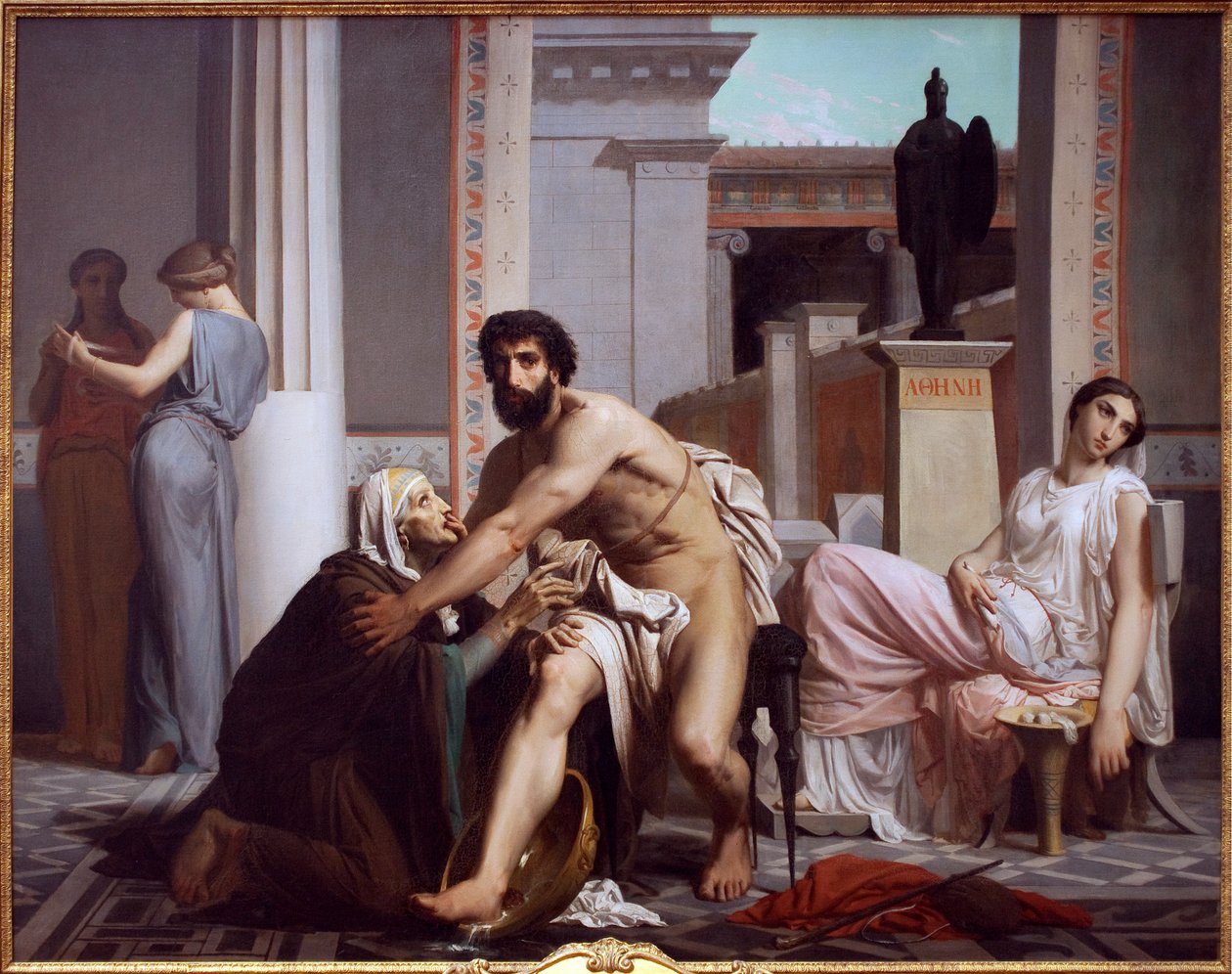 Odisseu reconhecido por sua enfermeira, Euryclee, 1848 de William Adolphe Bouguereau