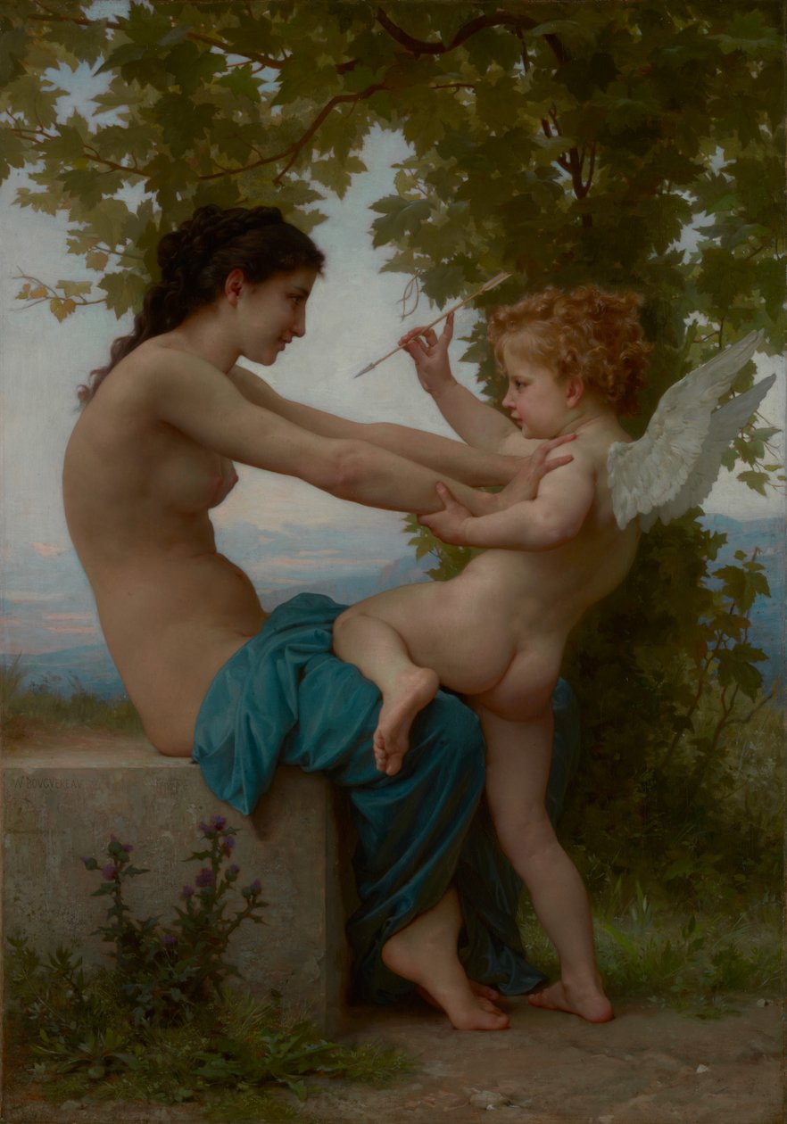 Uma jovem rapariga a defender-se do amor de William-Adolphe Bouguereau