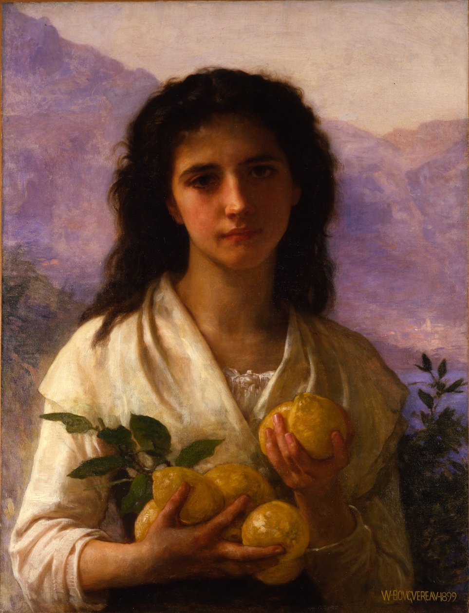 Menina, segurando, limões de William-Adolphe Bouguereau