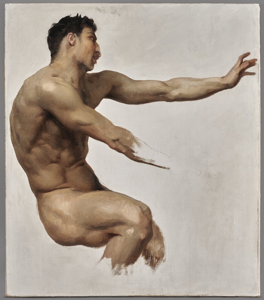 Estudo de Sátiro para Ninfas e Sátiro, c.1873 (óleo sobre tela) de William Adolphe Bouguereau