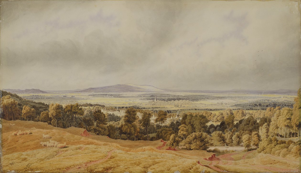 Vista de Broadway Hill, Worcester (aquarela sobre papel) de Joseph Mallord William Turner