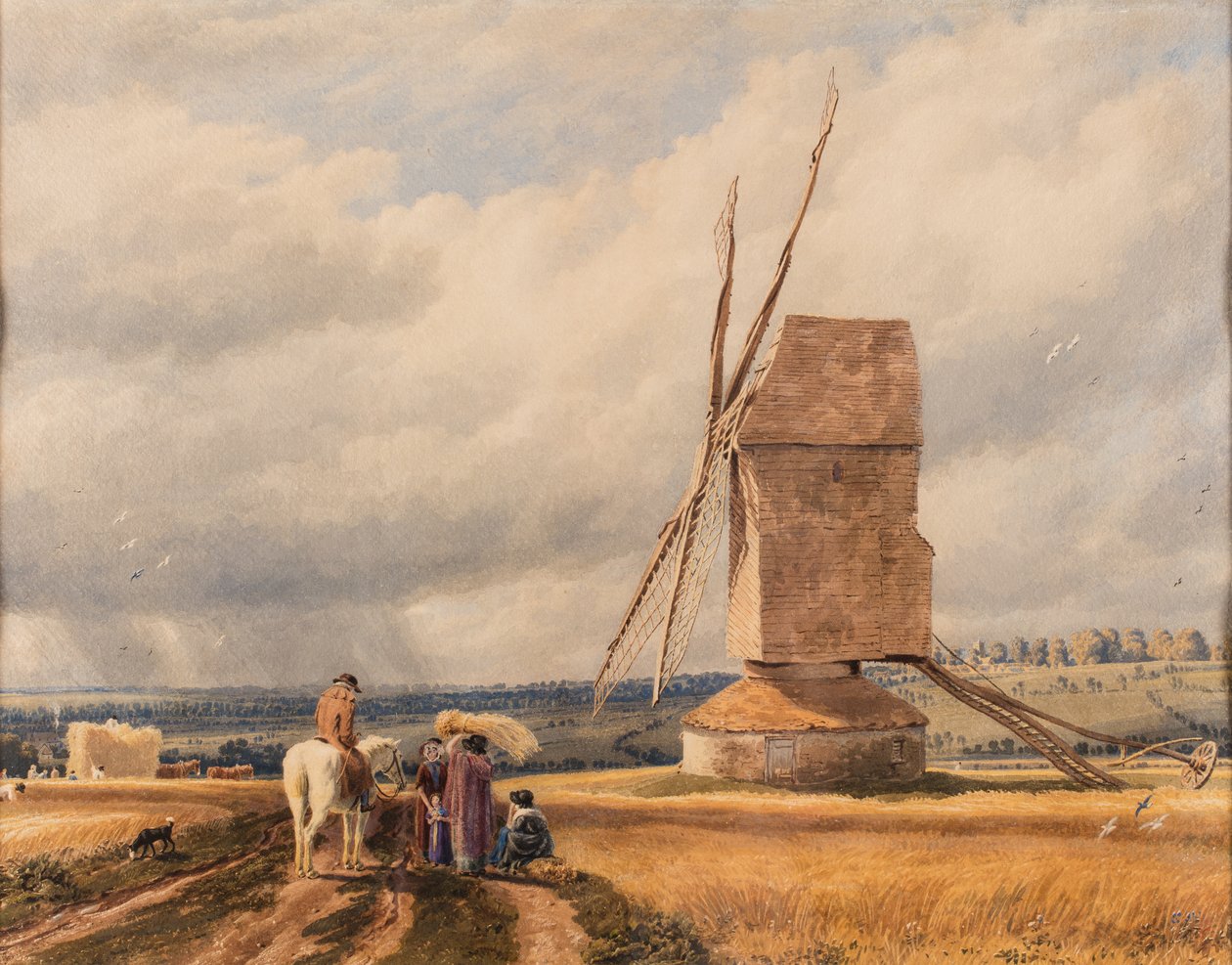 O Moinho Velho, data desconhecida (aguarela sobre papel) de William (1789 1862) Turner