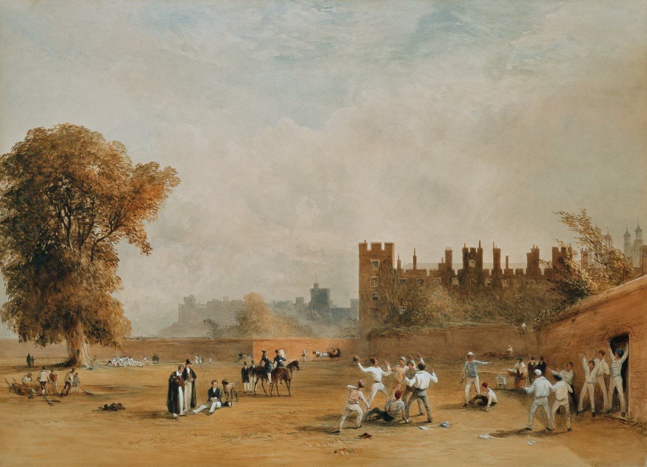The Wall Game, Good Calx a Shy at Goal. c.1835 (aguarela) de William  Evans
