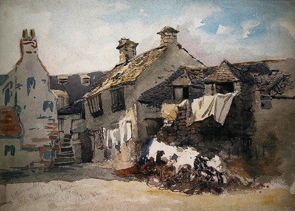 The Interior Court of Old Parliament House, Dolgelley, North Wales (aguarela sobre papel) de William Evans
