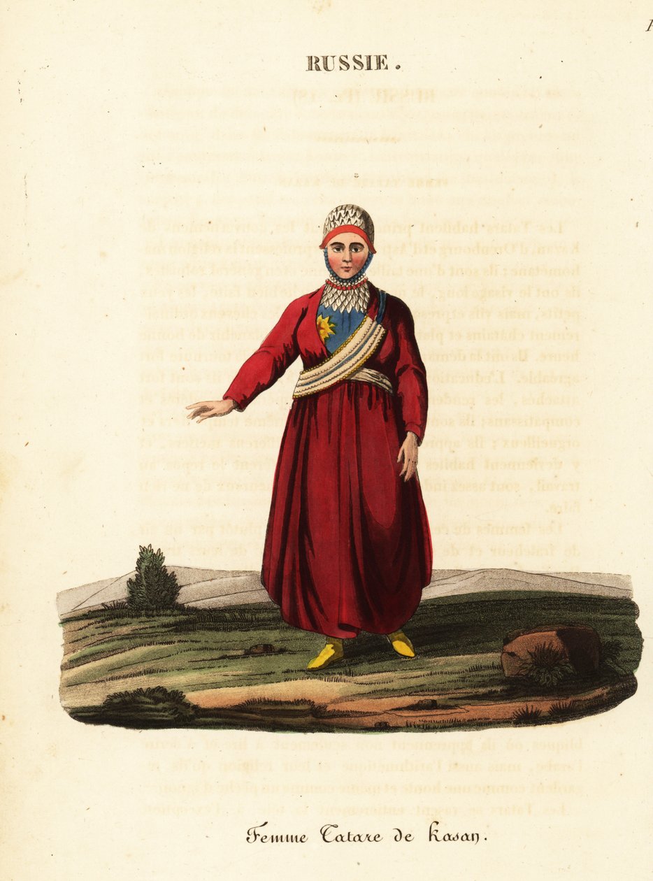 Uma mulher tártara de touca com kaschpour de William (after) Alexander