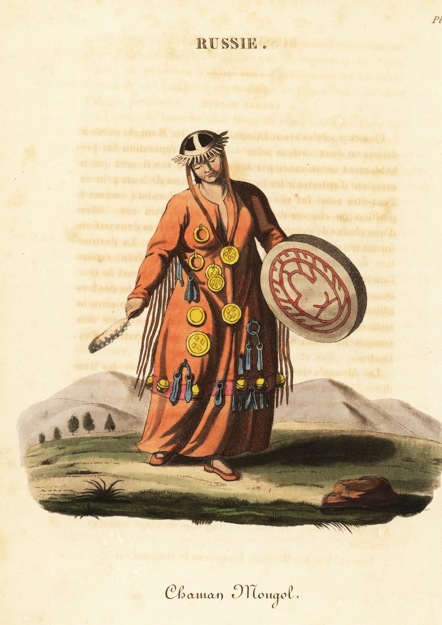 Feminina mágica ou xamã, povo mongol de William (after) Alexander