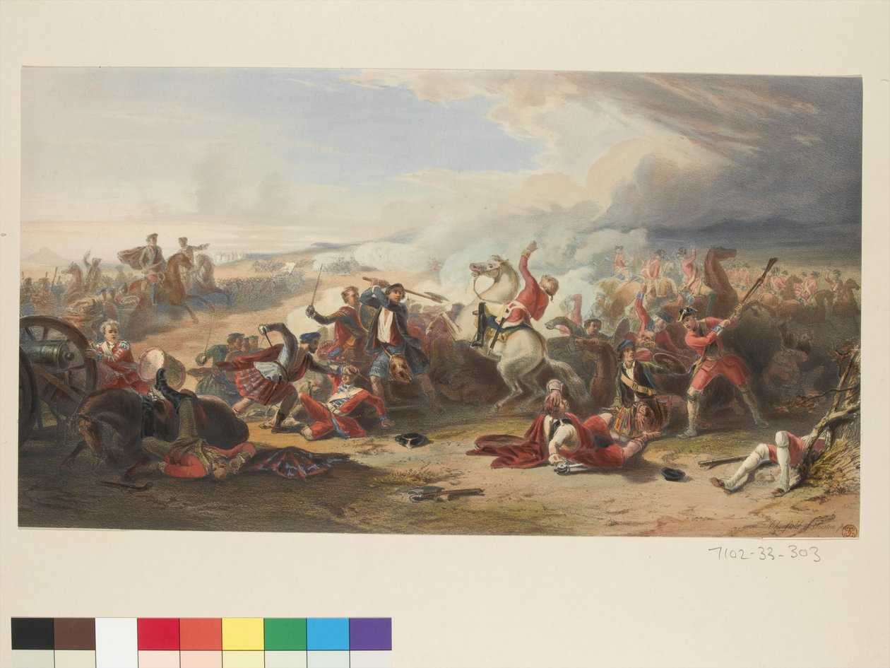 O Campo de Prestonpans, gravado por Mouilleron de William (after) Allan