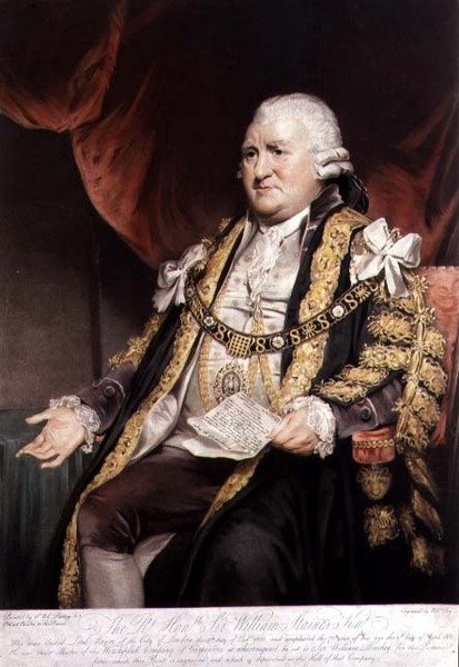 Retrato de Sir William Staines, Lord Mayor de Londres, gravado e pub. 1804 por William Say (1768-1834) (gravura) de William (after) Beechey