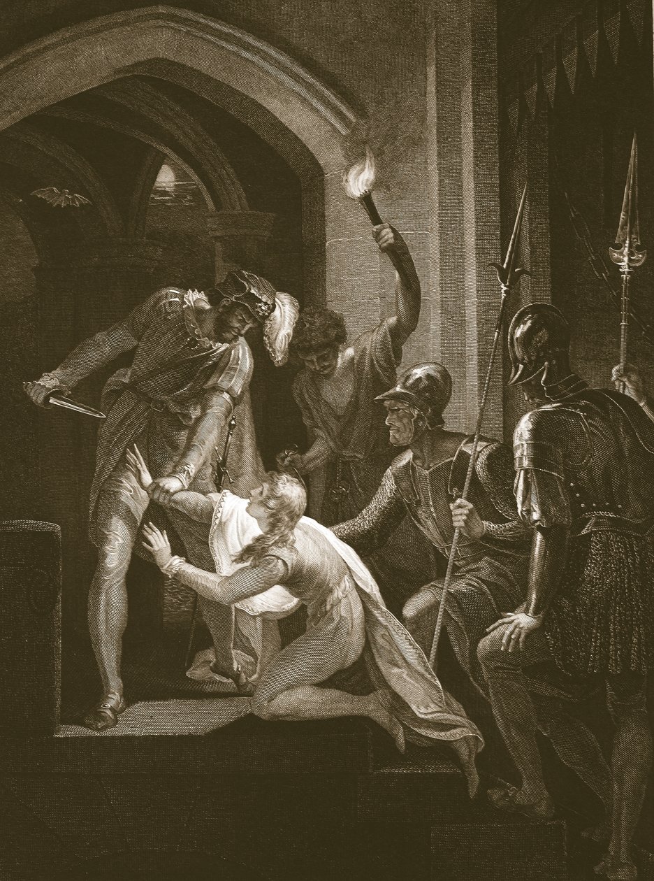 Morte de Arthur, gravada por J. Fittler, ilustração de 