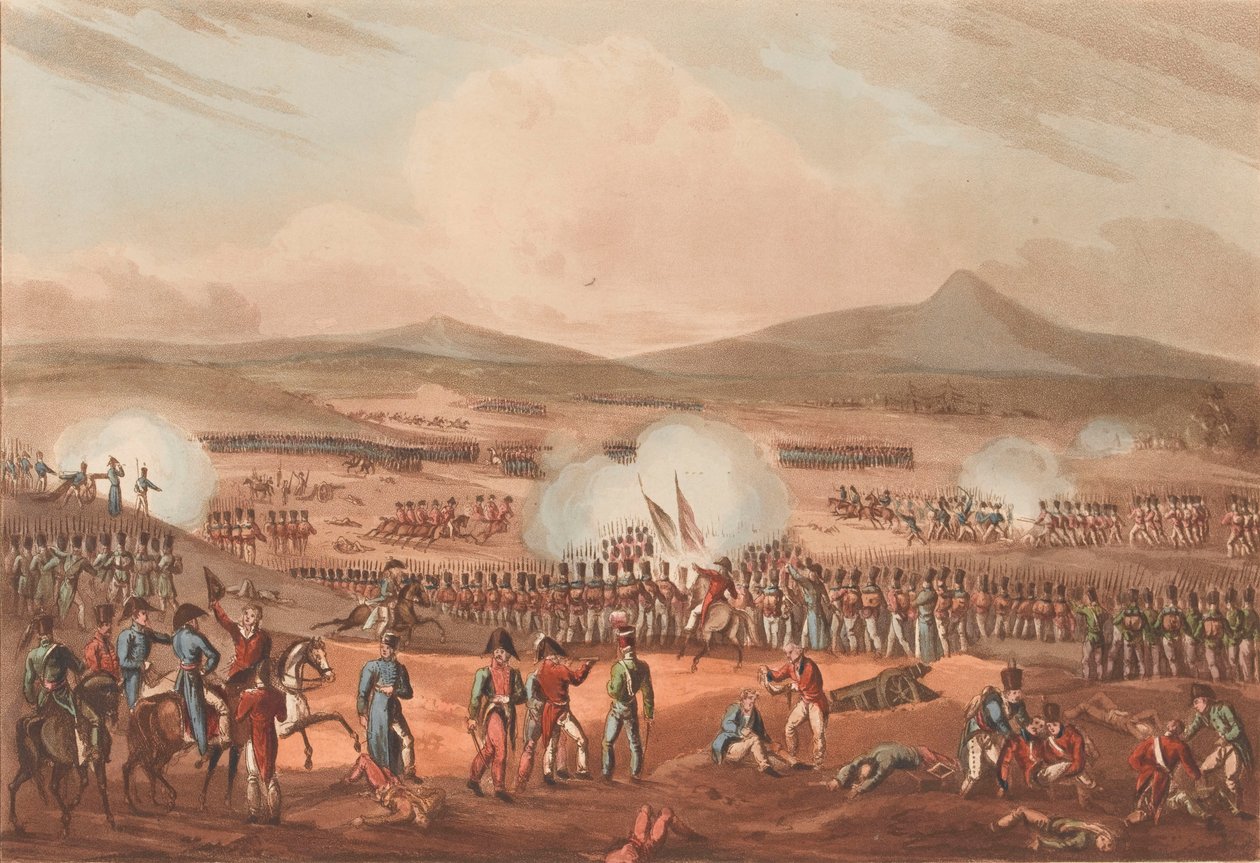 Batalha de Fuentes DOnoro, 5 de Maio de 1811 (aquatint, colorido) de William (after) Heath