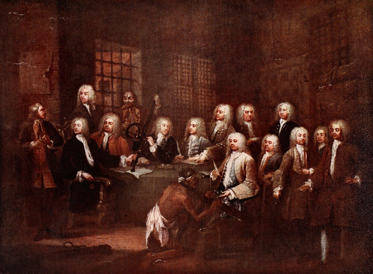 Uma comissão da Câmara dos Comuns na Prisão da Frota de William (after) Hogarth