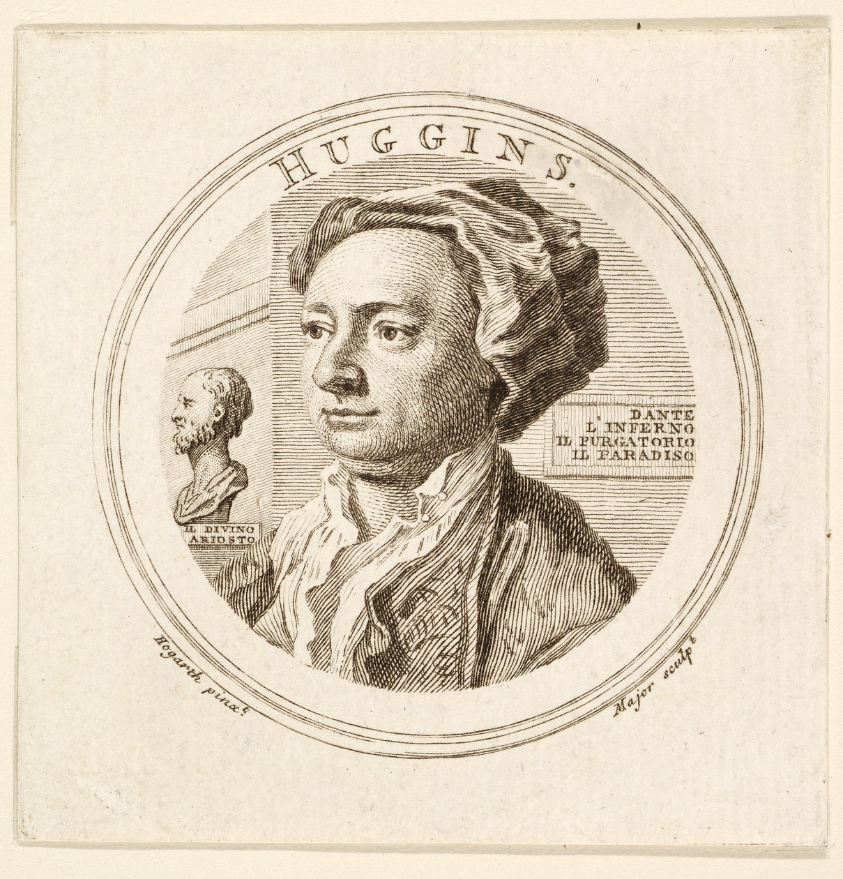 Retrato de William Huggins, pub. 1760 (gravura) de William (after) Hogarth