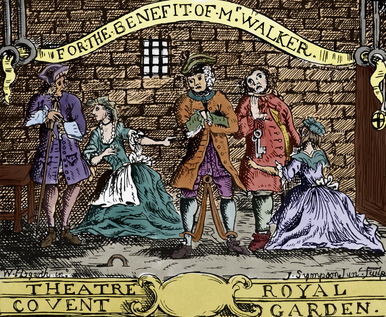 A Ópera do mendigo de John Gay (gravura) de William (after) Hogarth