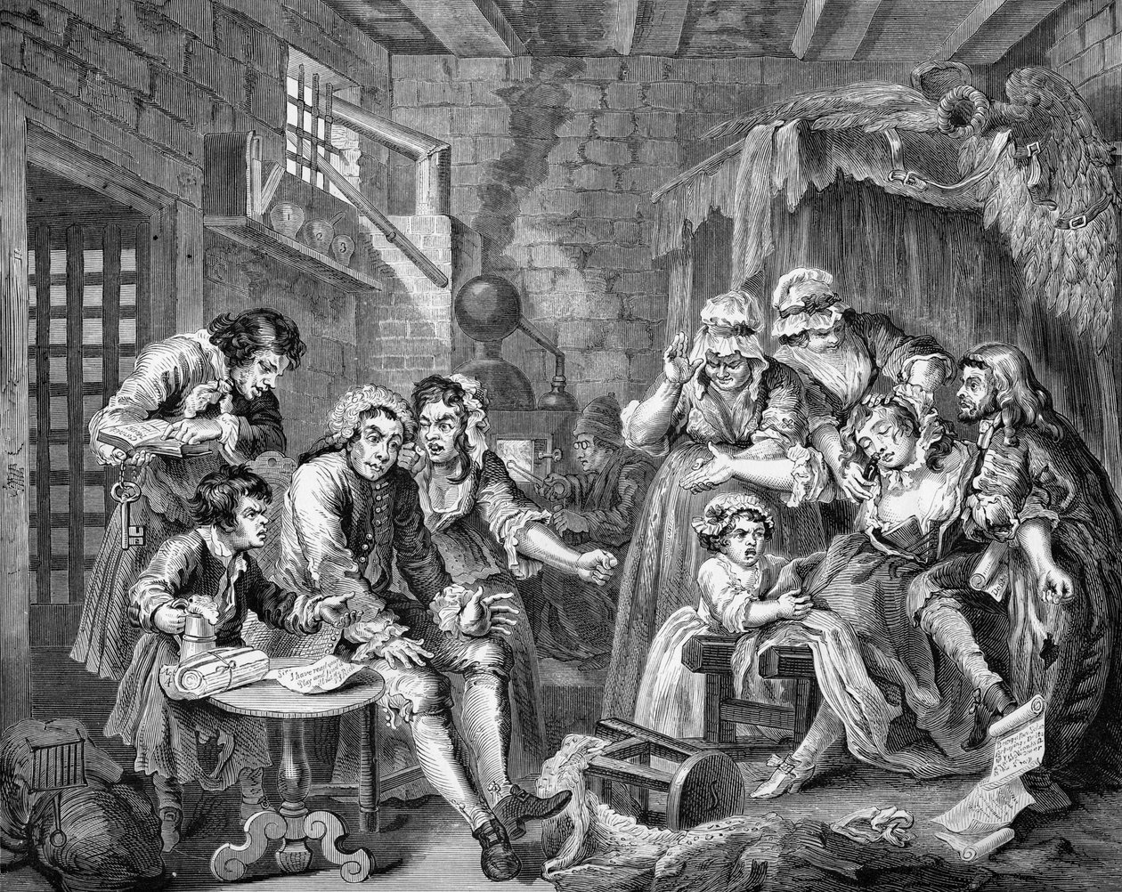 O progresso do Rake de William (after) Hogarth