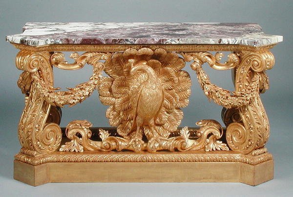 Tabela, c.1735 (madeira dourada esculpida) de William (after) Kent