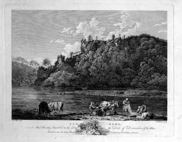 Vista do Castelo de Lismore, Condado de Waterford, Irlanda, gravada por Thomas Milton (1743-1827) 1786 (gravura) de William (after) Pars