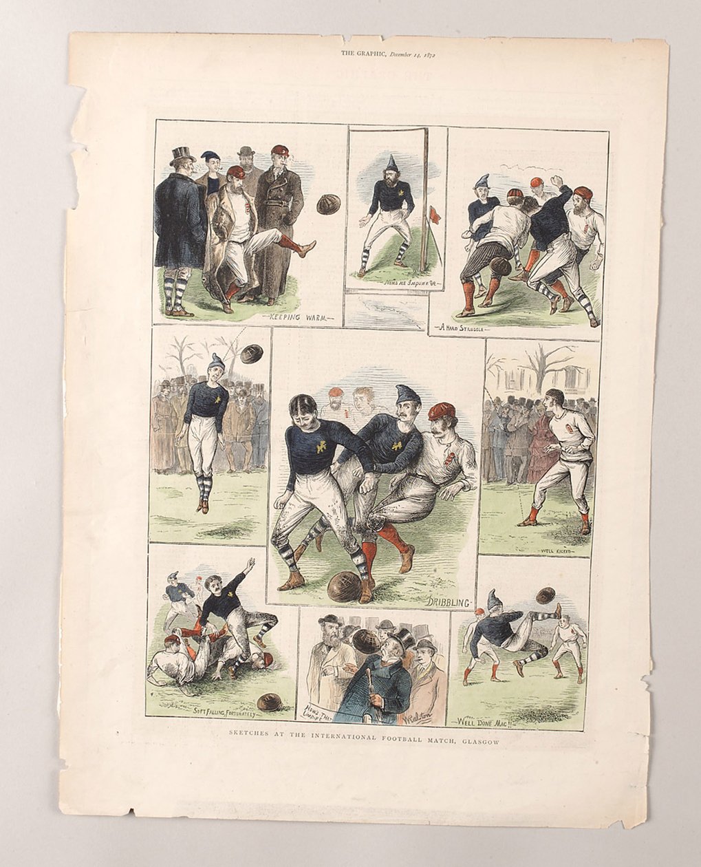 Esboços no Jogo Internacional de Futebol, Glasgow de William (after) Ralston