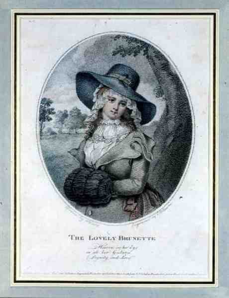 A Morena Adorável, gravada por E. Williams, pub. por Prattent de William (after) Ward