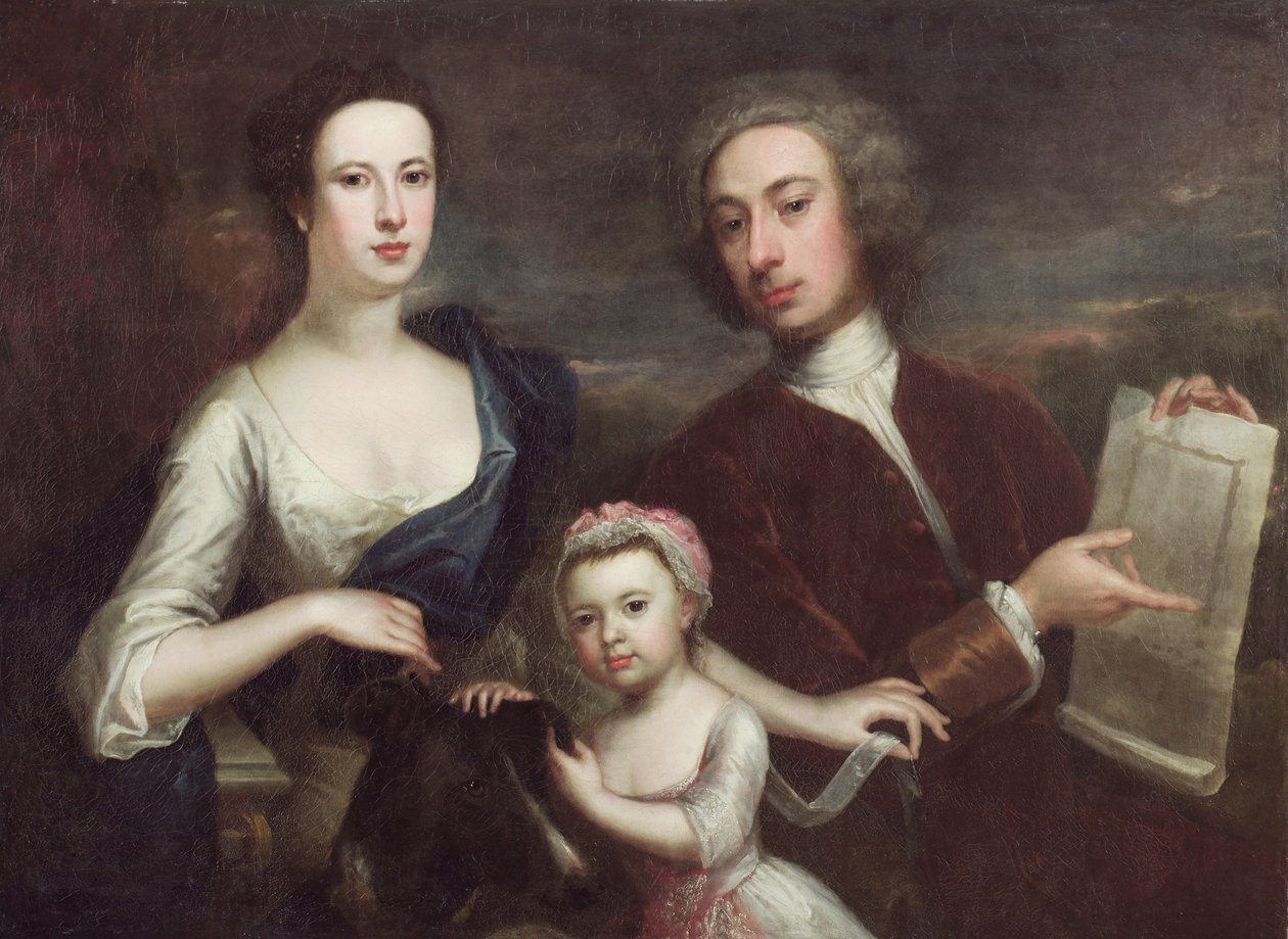 Retrato de Richard Boyle e Dorothy Savile (óleo sobre tela) de William (attr. to) Aikman