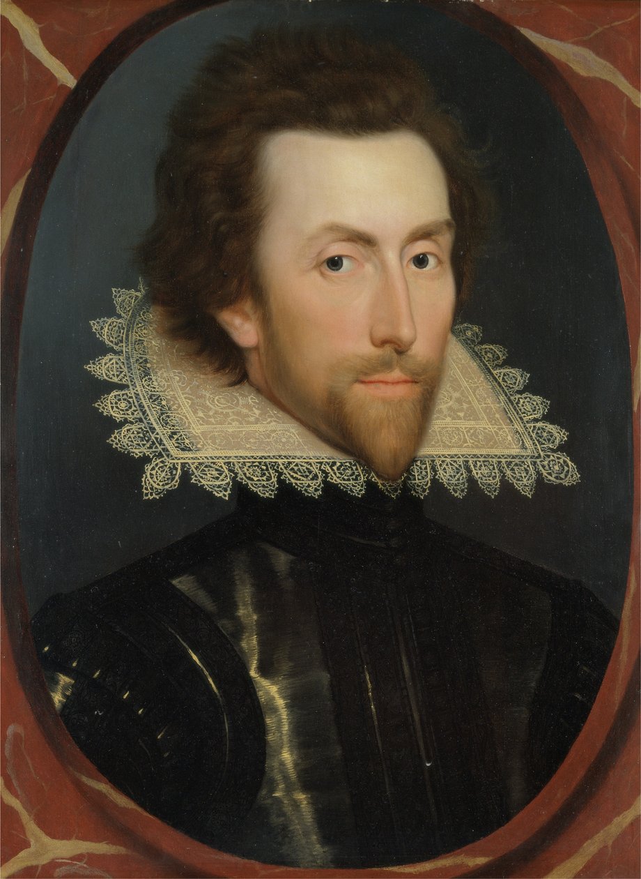 Retrato de Gray Brydges, Quinto Barão Chandos de Sudeley (c. 1581-1621) c.1615 (óleo no painel) de William (attr. to) Larkin
