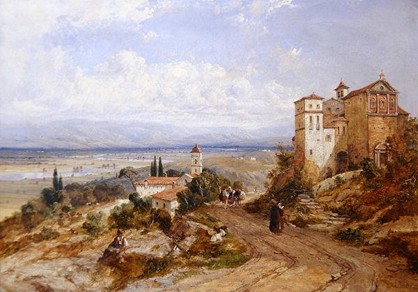 Dois Conventos em Nemi, Itália de William (attr. to) Oliver