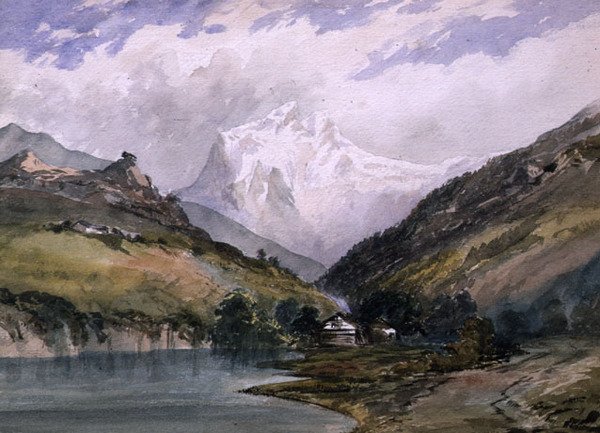 Wetterhorn, Oberland Bernês (óleo sobre tela) de William (circle of) Callow