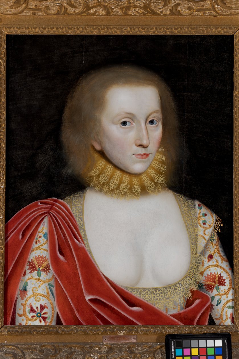 Retrato de uma Senhora, c.1585-1619 (óleo sobre painel) de William (studio of) Larkin