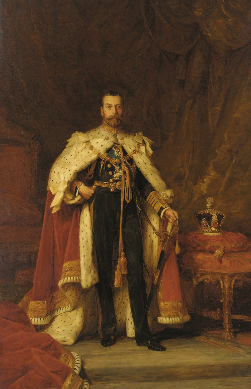 Retrato da coroação do rei Jorge V, segundo Sir Luke Fildes (óleo sobre tela) de William A. Menzies