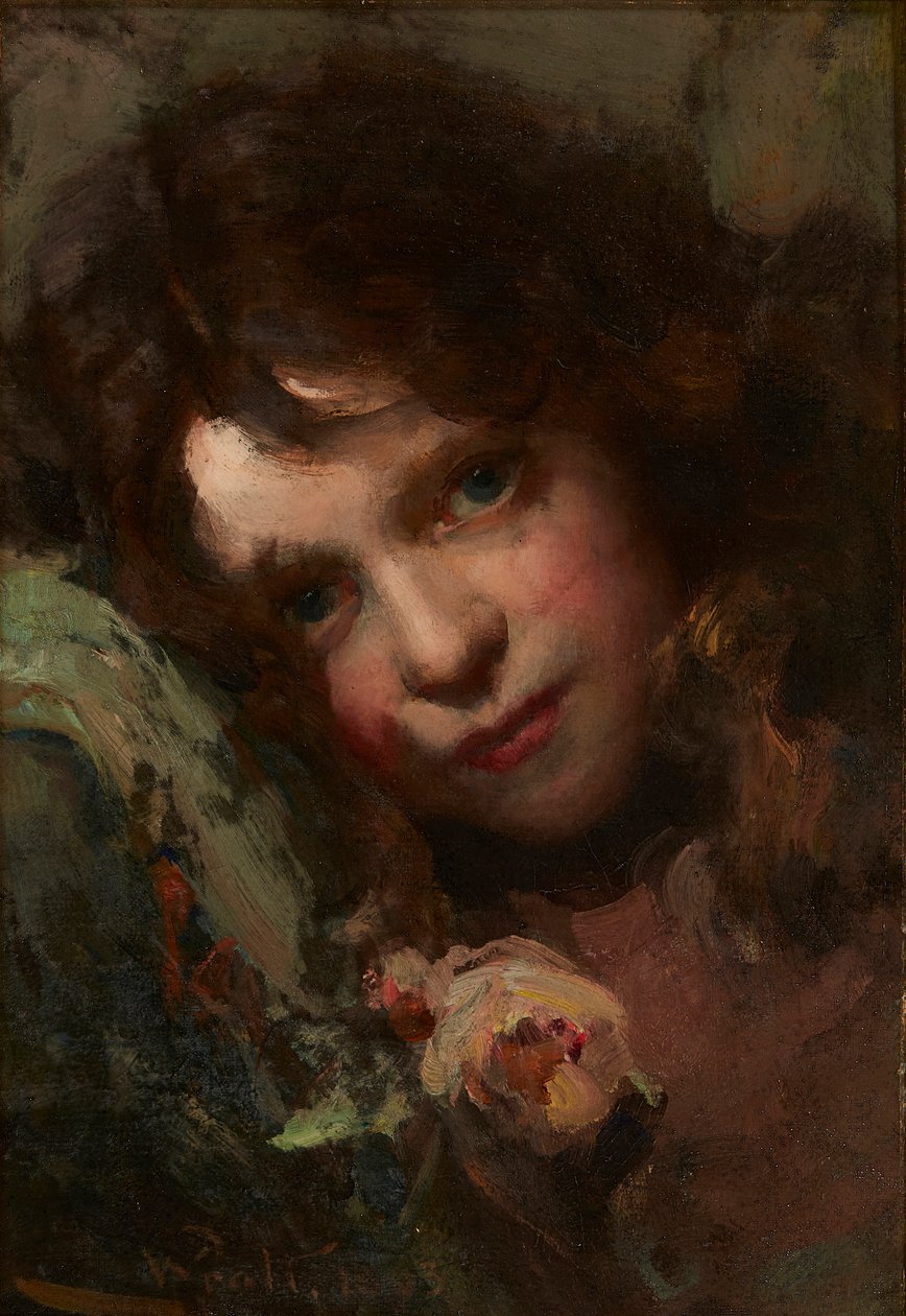 Estudo de uma cabeça (óleo sobre tela) de William A. Pratt