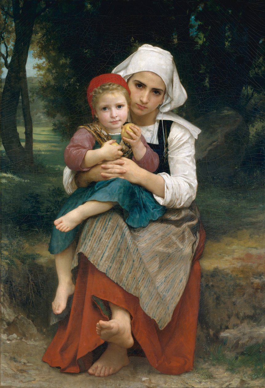Irmão e irmã bretão, 1871. de William Adolphe Bouguereau