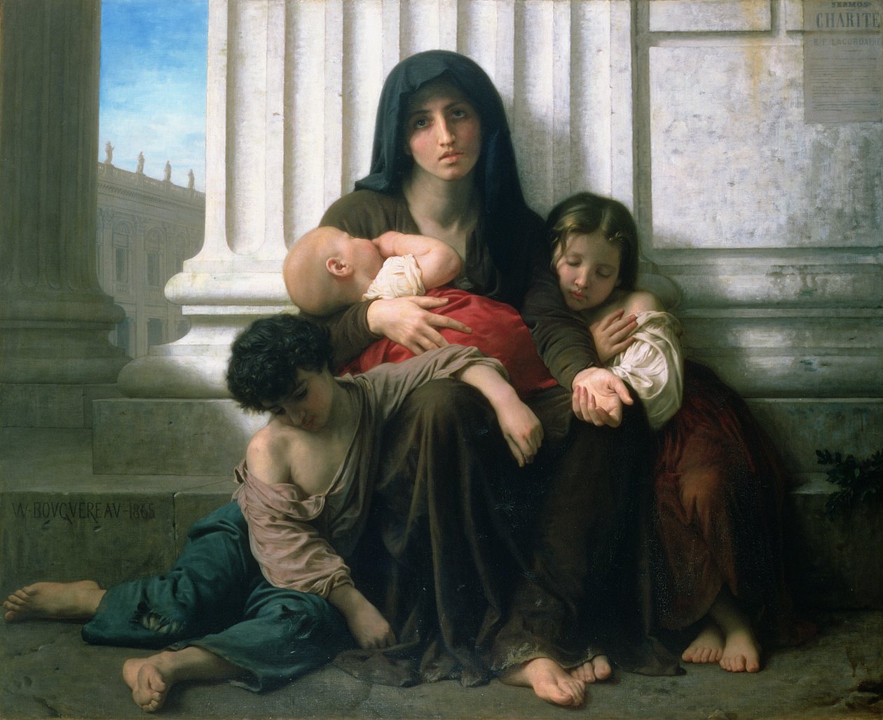 Caridade ou Família Indigente ", 1865 de William Adolphe Bouguereau