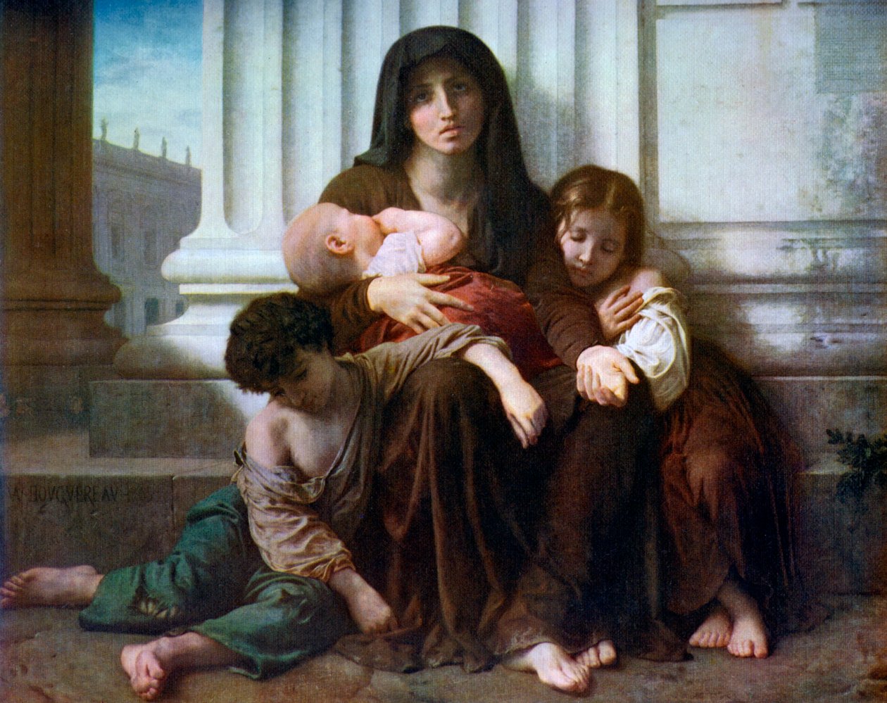 Caridade ou Família Indigente, 1865, 1912. de William Adolphe Bouguereau
