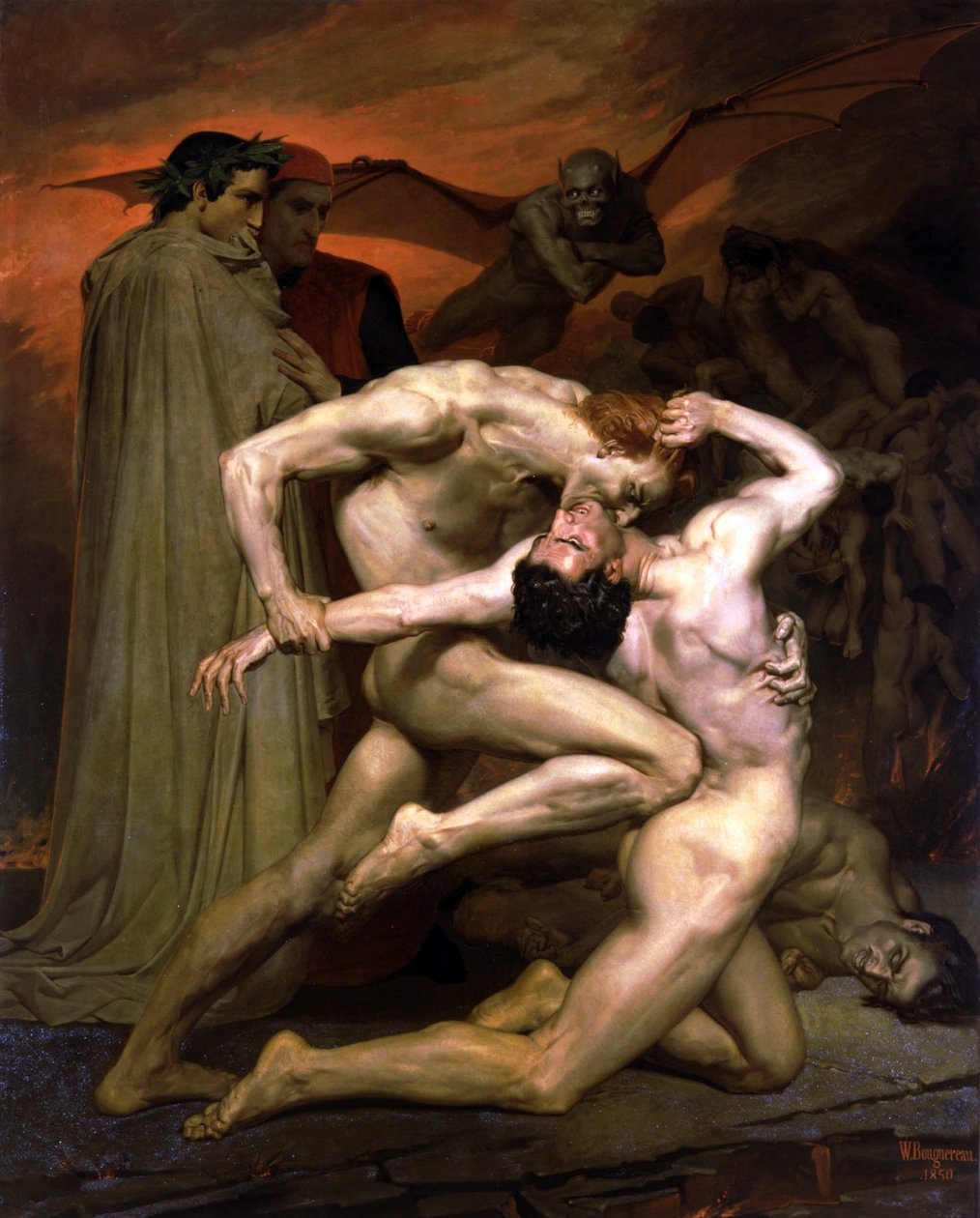 Dante e Virgil no Inferno de William Adolphe Bouguereau