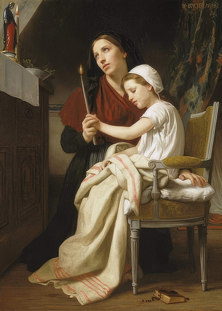 O sacrifício de agradecimento. 1867 de William Adolphe Bouguereau