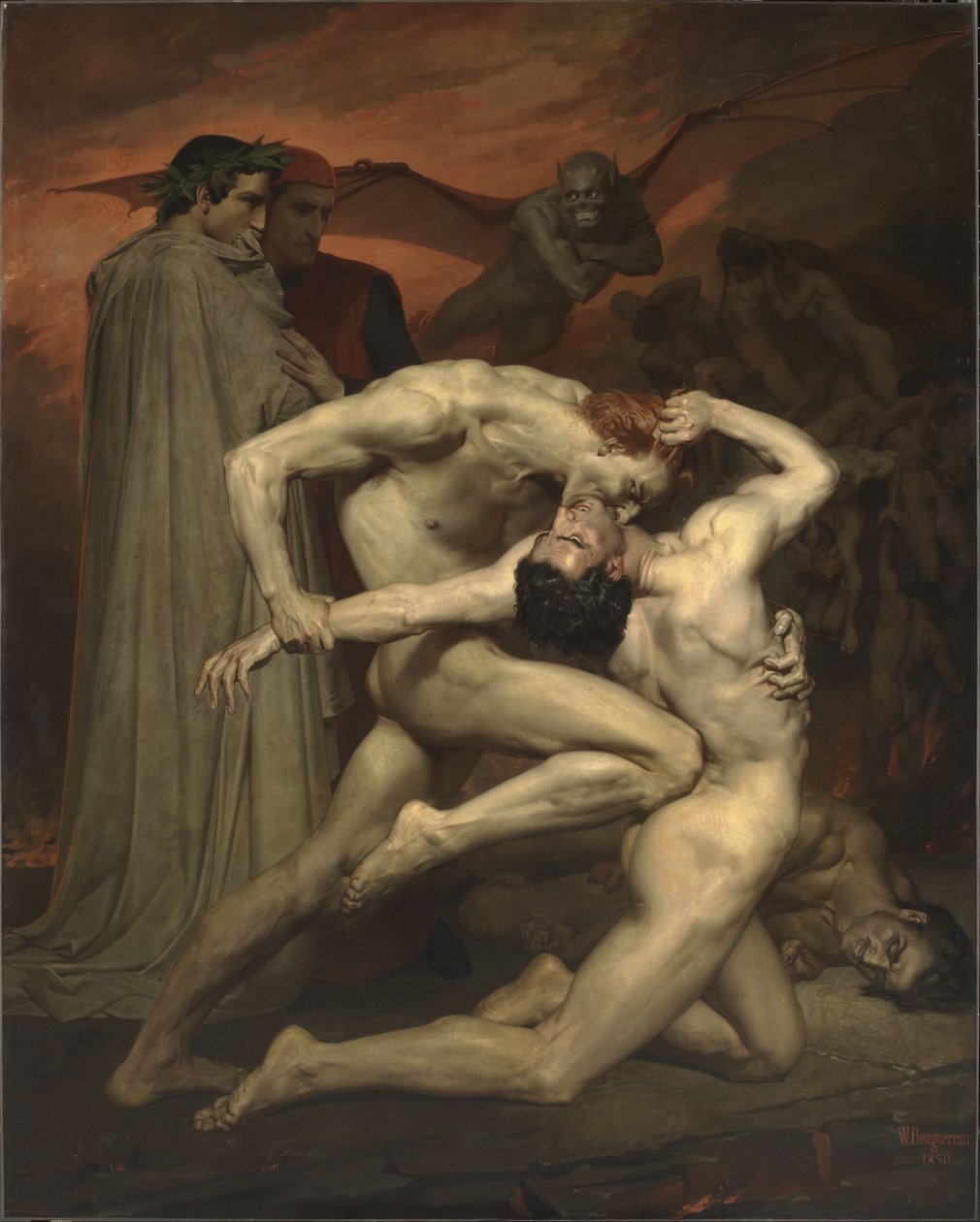 Francês:  Dante e Virgílio Dante e Virgílio no Inferno de William Adolphe Bouguereau