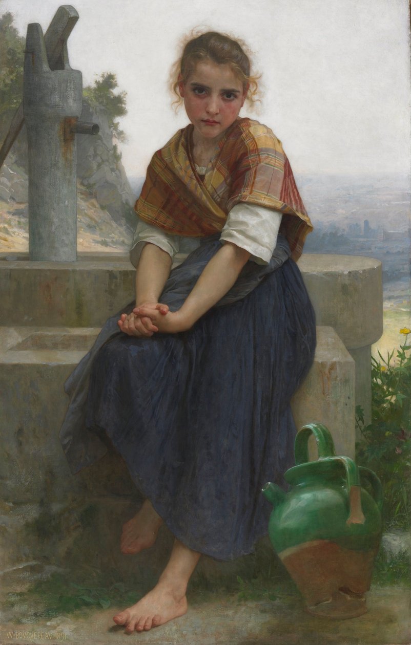 Francês:  La Cruche Cassée O cântaro partido de William Adolphe Bouguereau