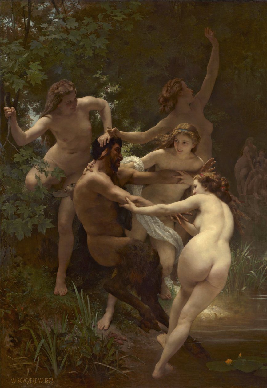 Ninfas e Sátiro, 1873 de William Adolphe Bouguereau