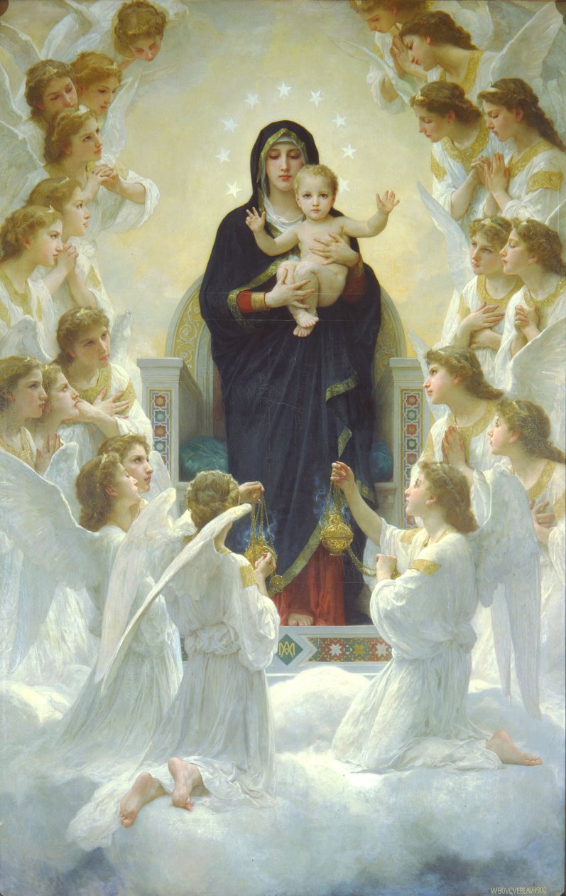 A Rainha dos anjos ou A Virgem com os anjos de William Adolphe Bouguereau