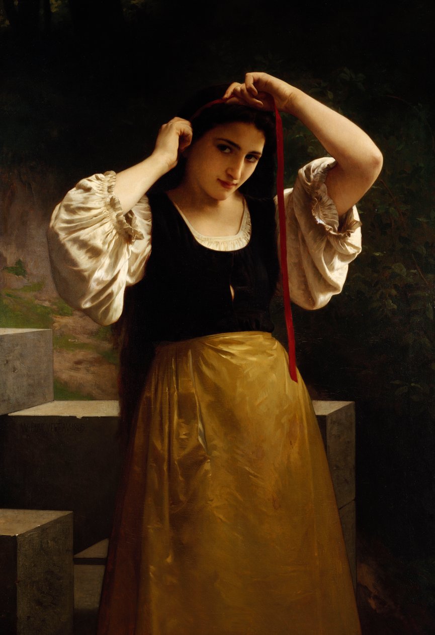 A fita vermelha, 1869 de William Adolphe Bouguereau
